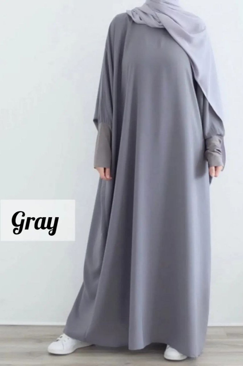 1071 Beautifull fitting sleeve Abaya | GRAY ( Best of Daily Wear )