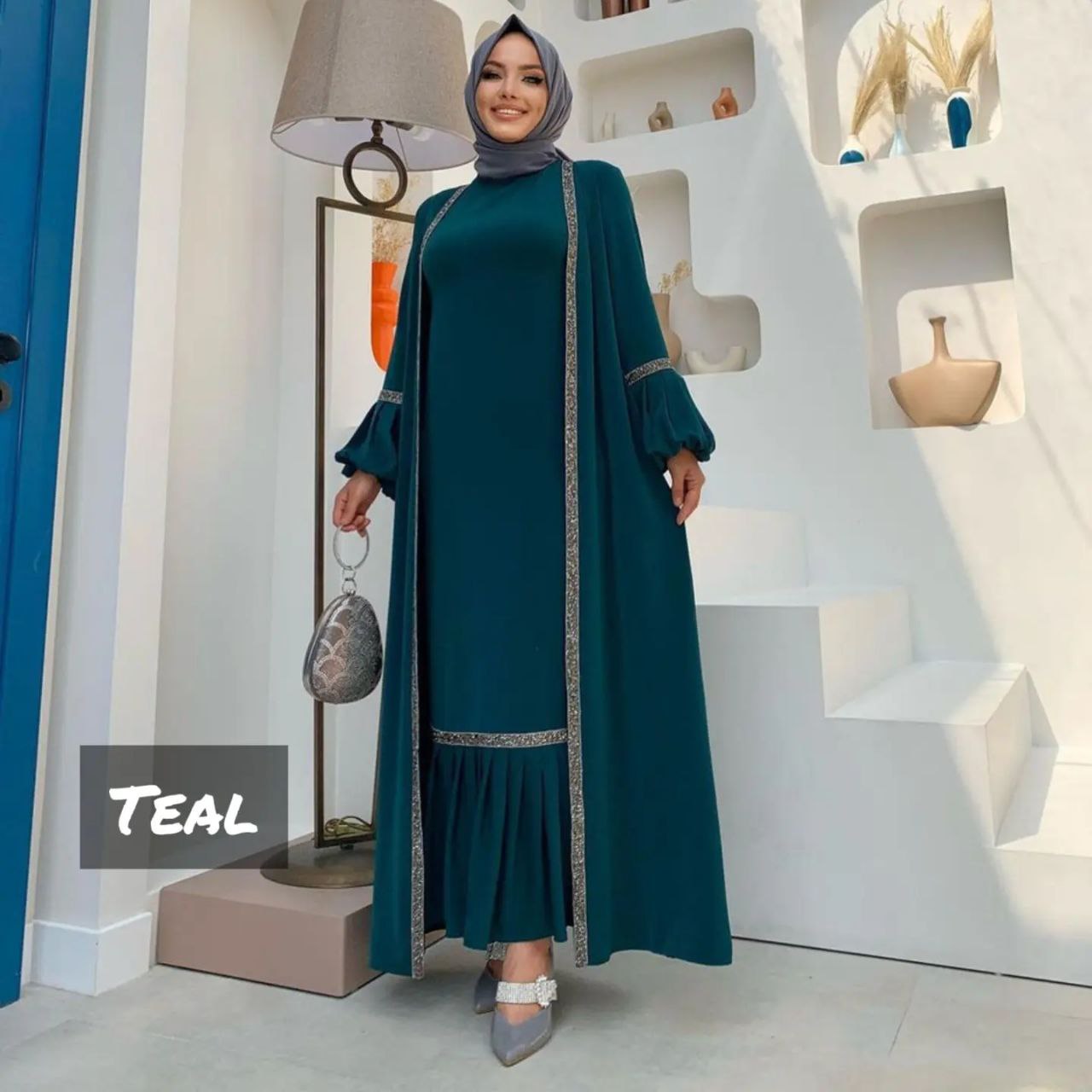 Aliya Mutli Way Cotton Wrap - Celadon Blue main image 0