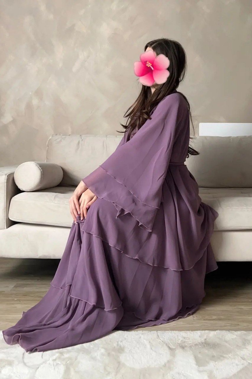 Maleshiyan 3 Layar Abaya ( Imported & Limited Stock ) - LAVENDER