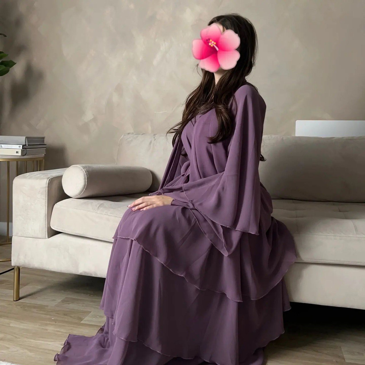 Maleshiyan 3 Layar Abaya ( Imported & Limited Stock ) - LAVENDER