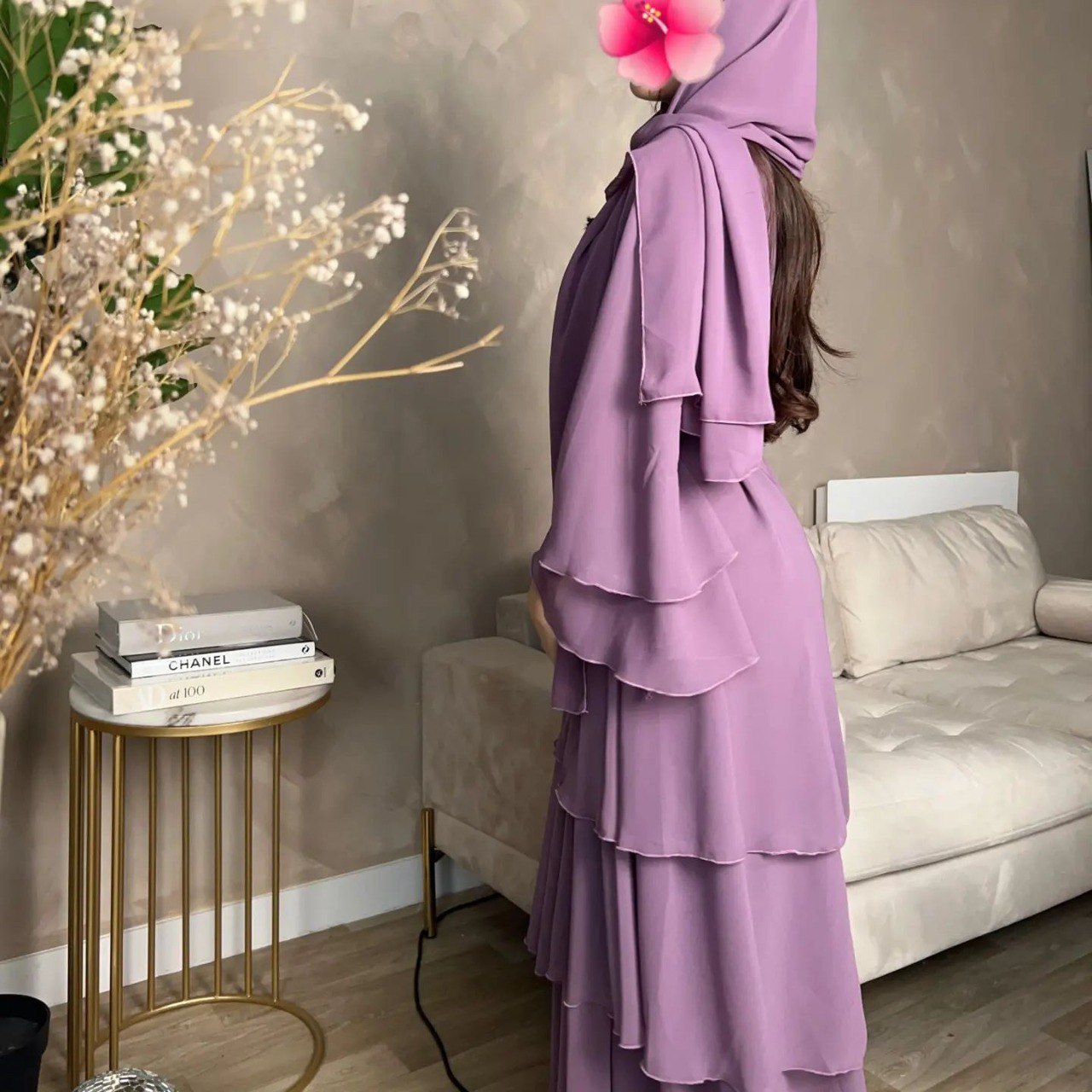 Maleshiyan 3 Layar Abaya ( Imported & Limited Stock ) - LAVENDER