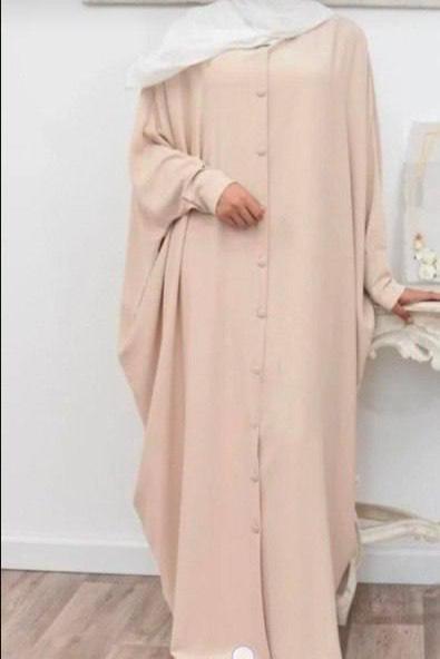 870 Beautifull Fitting Sleeve Abaya ( NUDE )