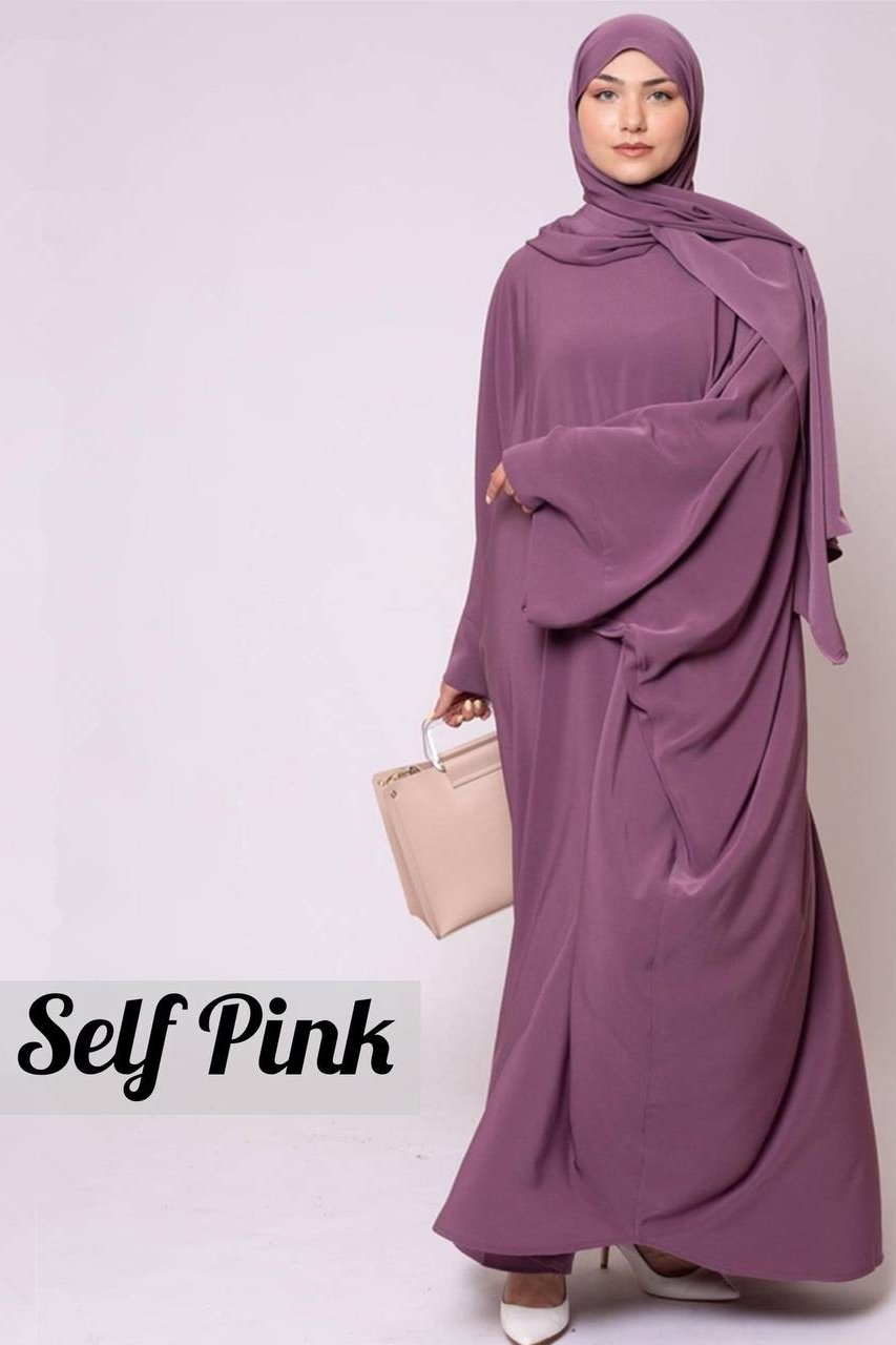 Arebiyan Kaftan Abaya ( SELF PINK )