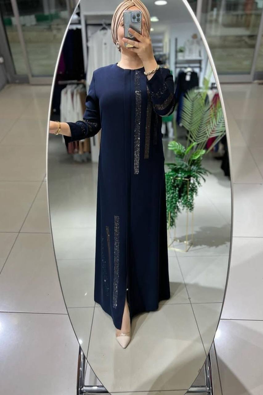 Saima Zipper Abaya ROYAL BLUE ( NEW LAUNCH )