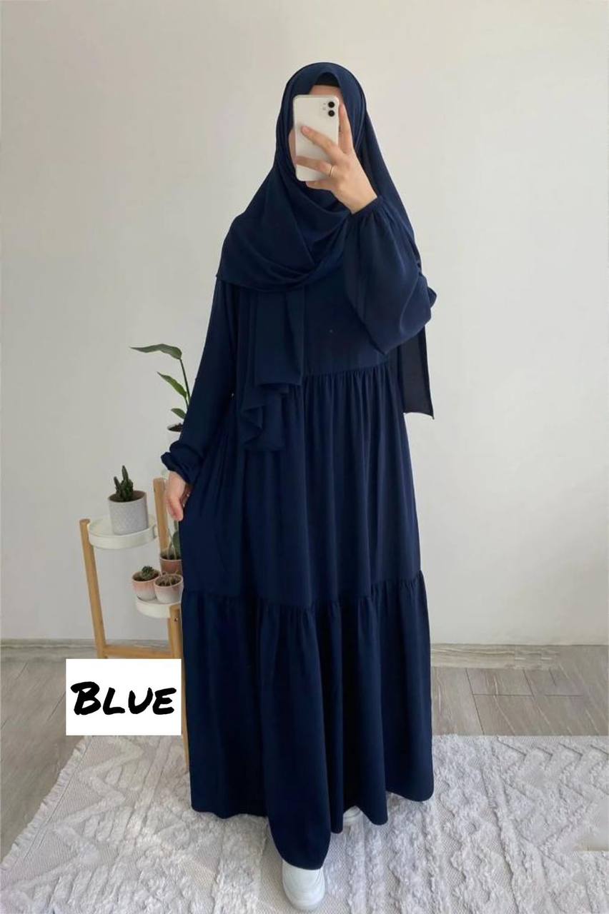 Tuba Frill Abaya BLUE ( Limited Stock )