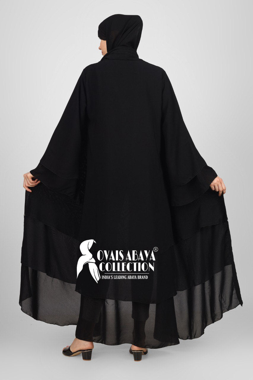 Maleshiyan 3 Layar Abaya BLACK ( Imported & Limited Stock )