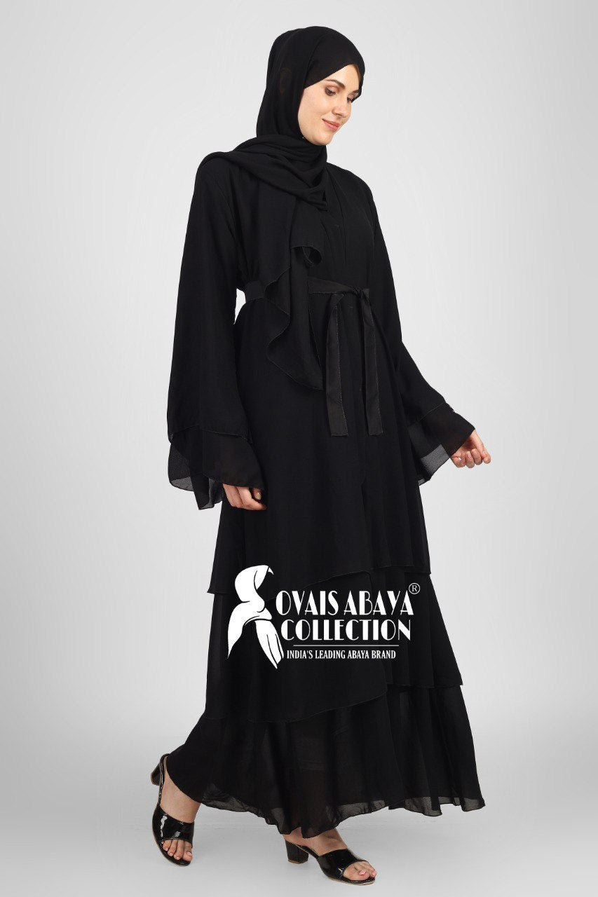 Maleshiyan 3 Layar Abaya BLACK ( Imported & Limited Stock )