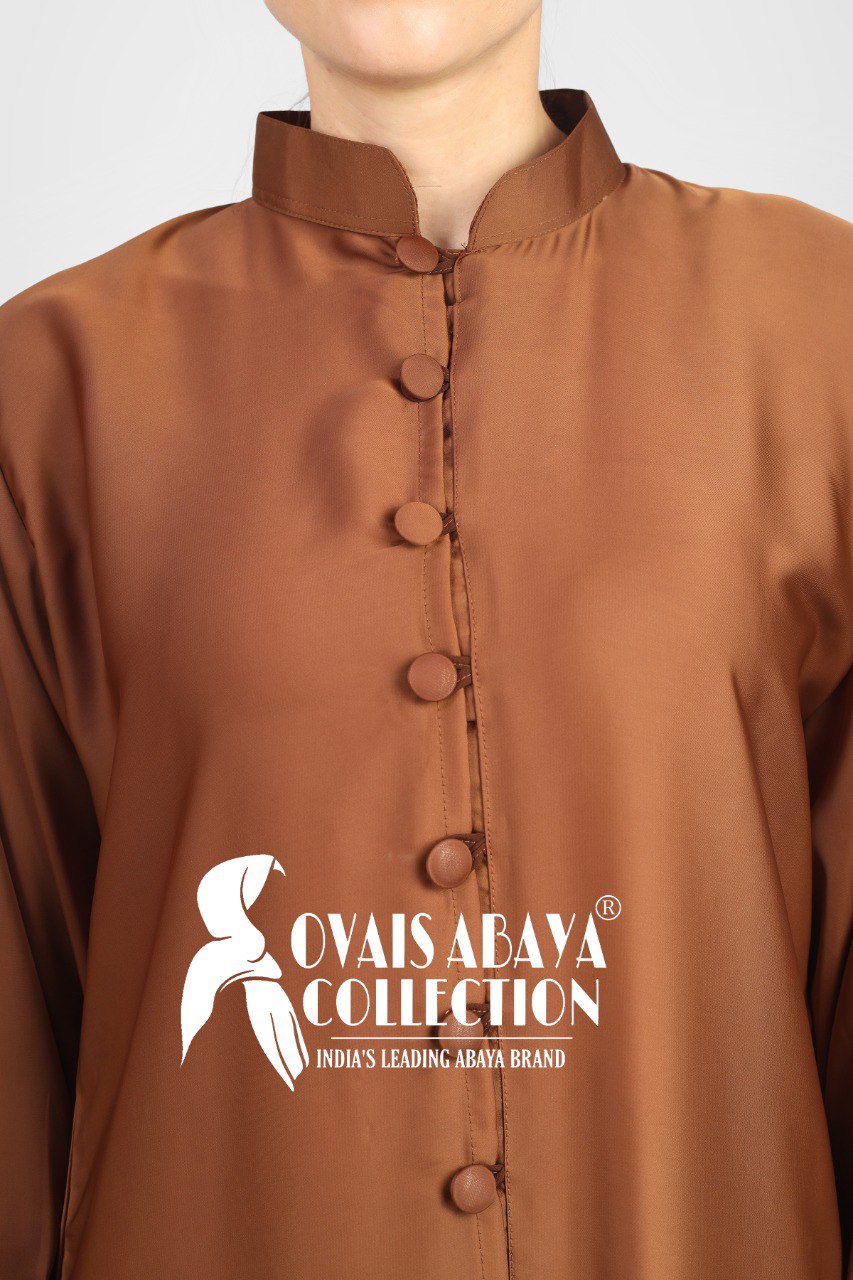 Ayesha Front Open buttons knot Abaya ( SPL GOLDEN )