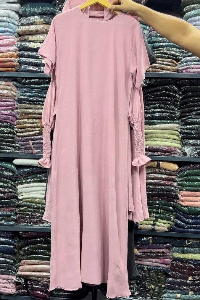 Ahana Full 3 Piece Jilbab LITE PINK ( NEW LAUNCH )