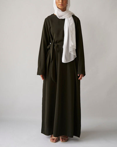 MAIRA PLAIN BASIC ABAYA | OLIVE