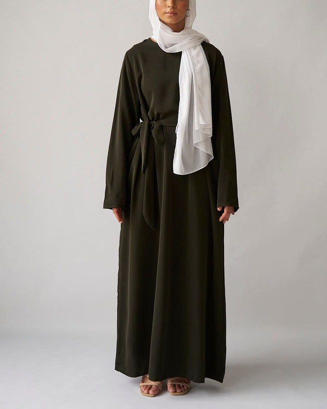 MAIRA PLAIN BASIC ABAYA | OLIVE