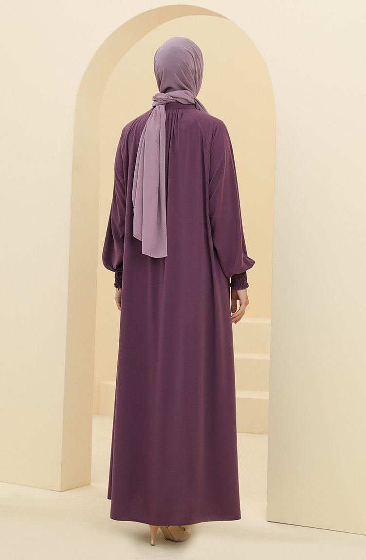 Sara Zipper Abaya Burgundy ( NEW - COLLECTION )