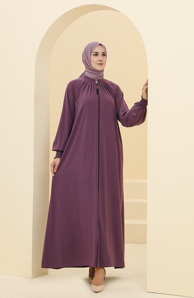 Sara Zipper Abaya Burgundy ( NEW - COLLECTION )