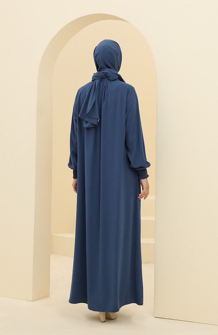 Sara Zipper Abaya Teal ( NEW - COLLECTION )