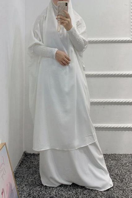 2 piece Jilbab with Skirt Best of Daily Wear - ( WHITE  )