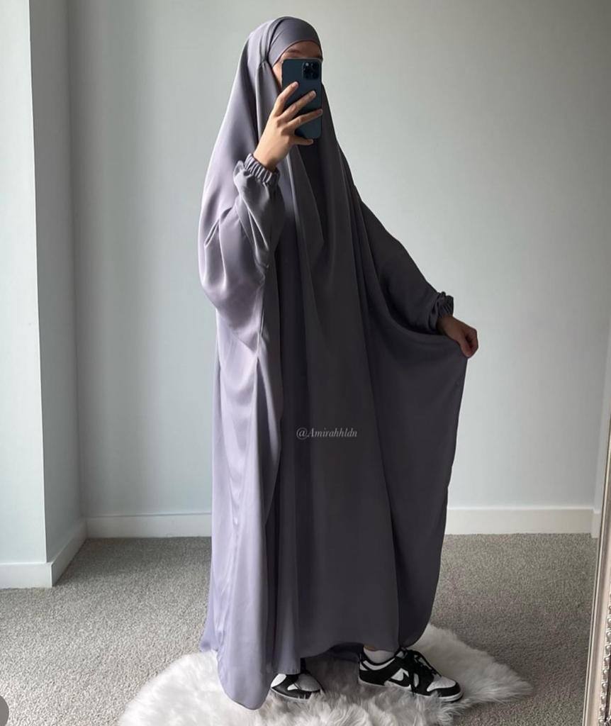 Zayna One Piece Turkish Jilbab ( GRAY )