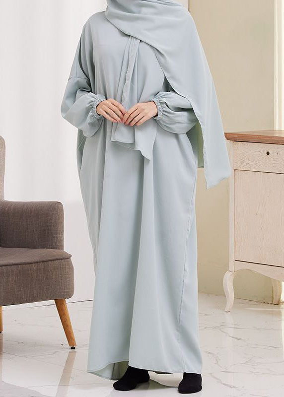 HEEBA LASTIC SLEEVE ABAYA | SAND GRAY