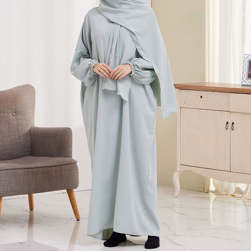 Ramzan Special Heeba Basic Lastic Sleeve Plain Abaya ( SAND GRAY )