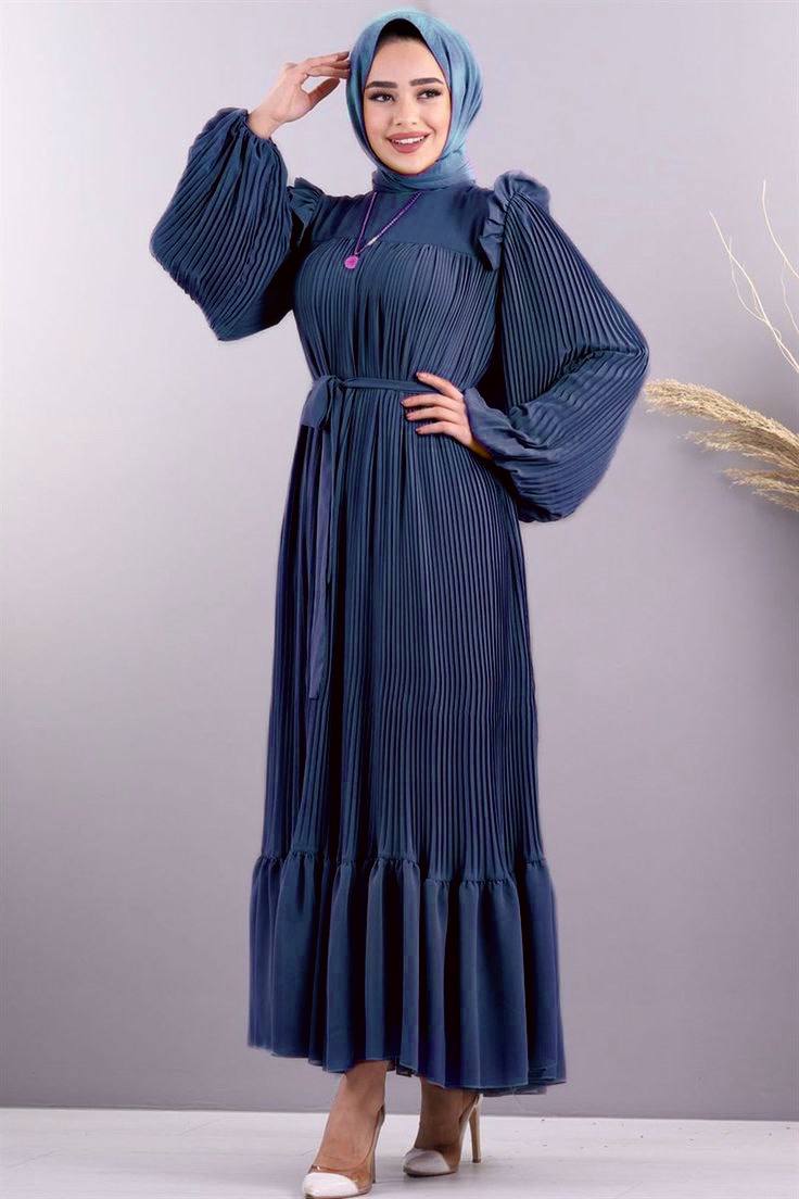 RIDA Beautiful Frill Plates work Abaya TEAL - ( HIGHLY CUSTOMER DEMAND )