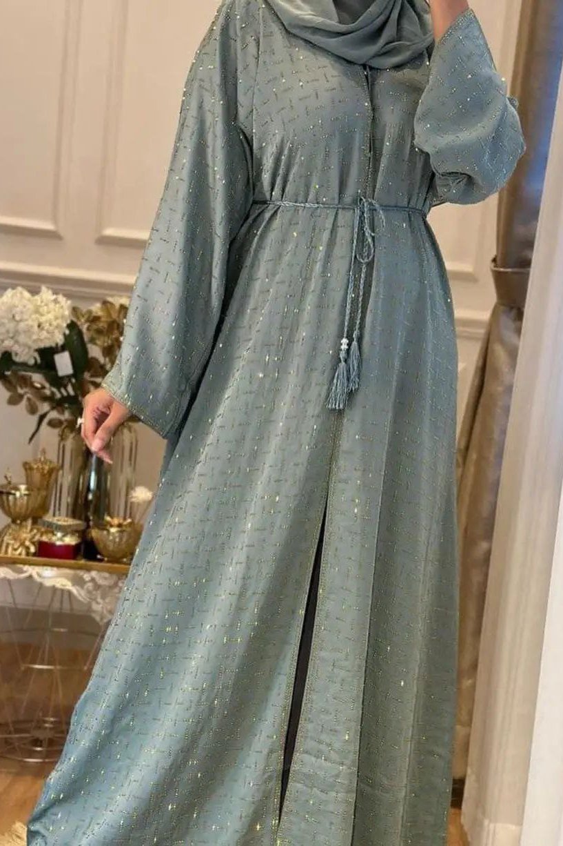 Arfa Bridle Wear Abaya : SEA GREEN  ( Imported - Dubai )