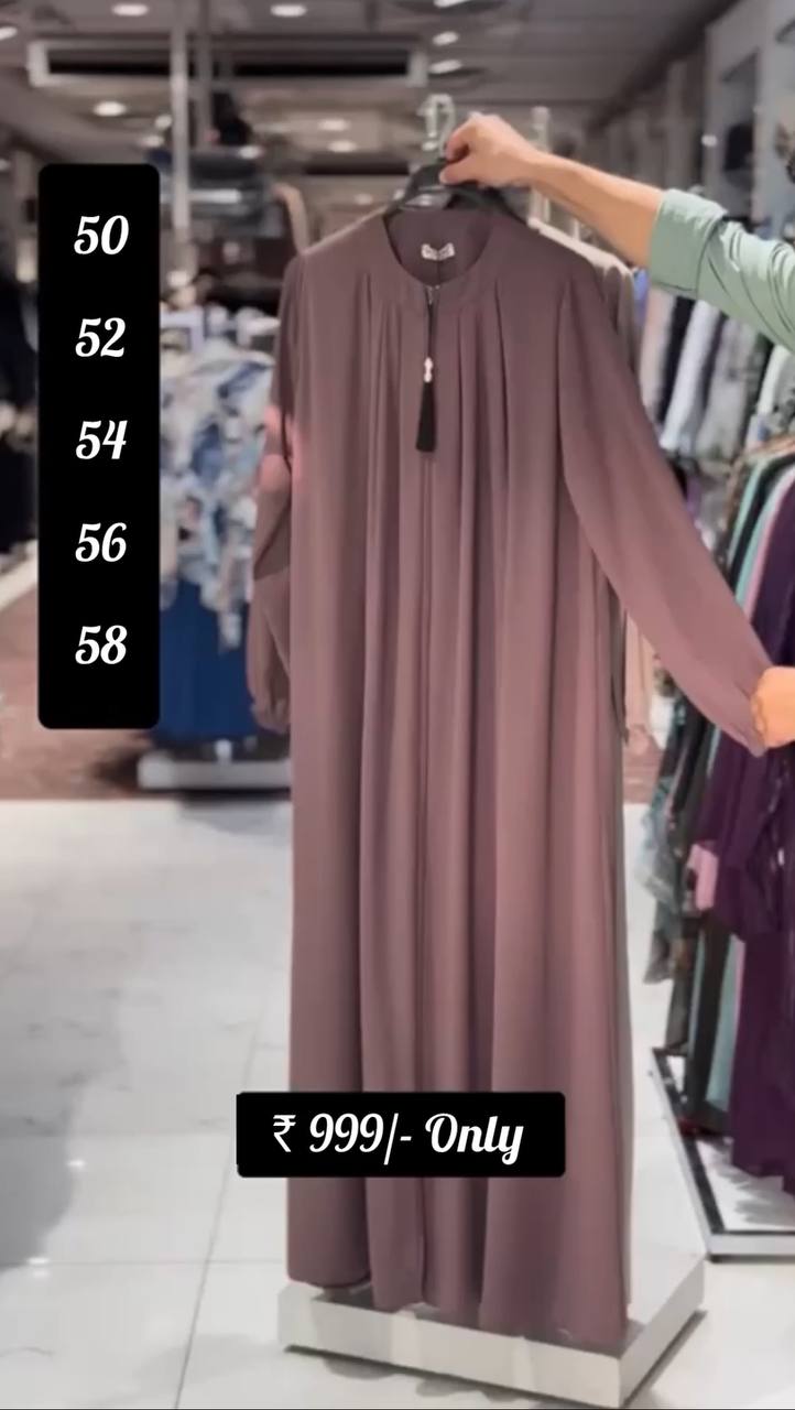 Suhana New Launch Basic Zipper Abaya ( DUSTY PINK )