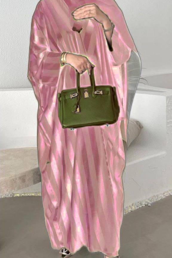 Anabia Korean Fancy kaftan Abaya PINK ( NEW LAUNCH )