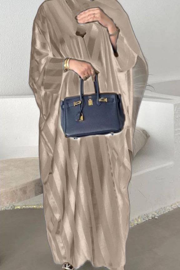 Al-Naaz Front Open Kaftan Zoom Abaya ( NUDE )