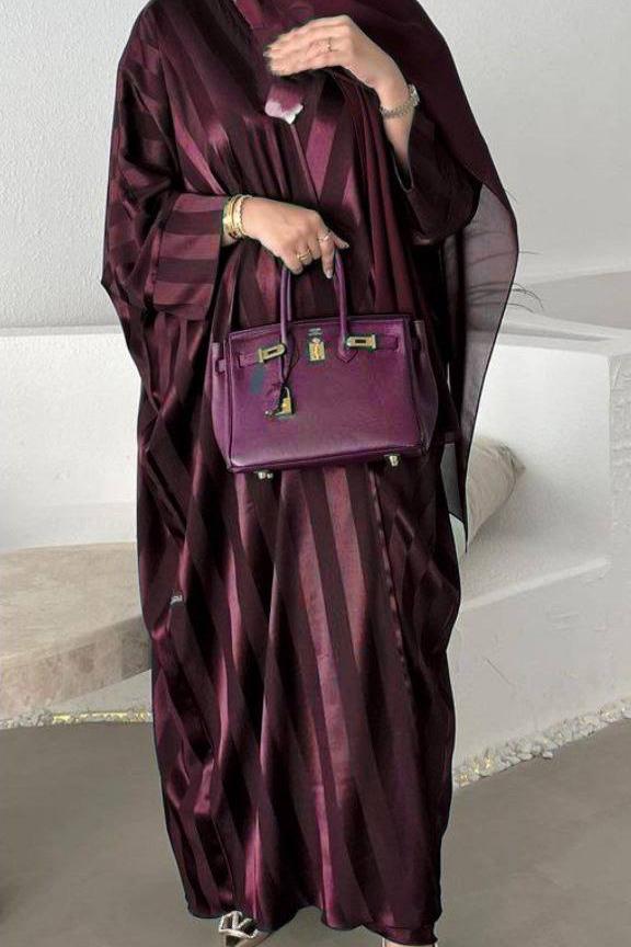 Anabia Turkish Basic Kaftan Abaya MAROON ( NEW LAUNCH )