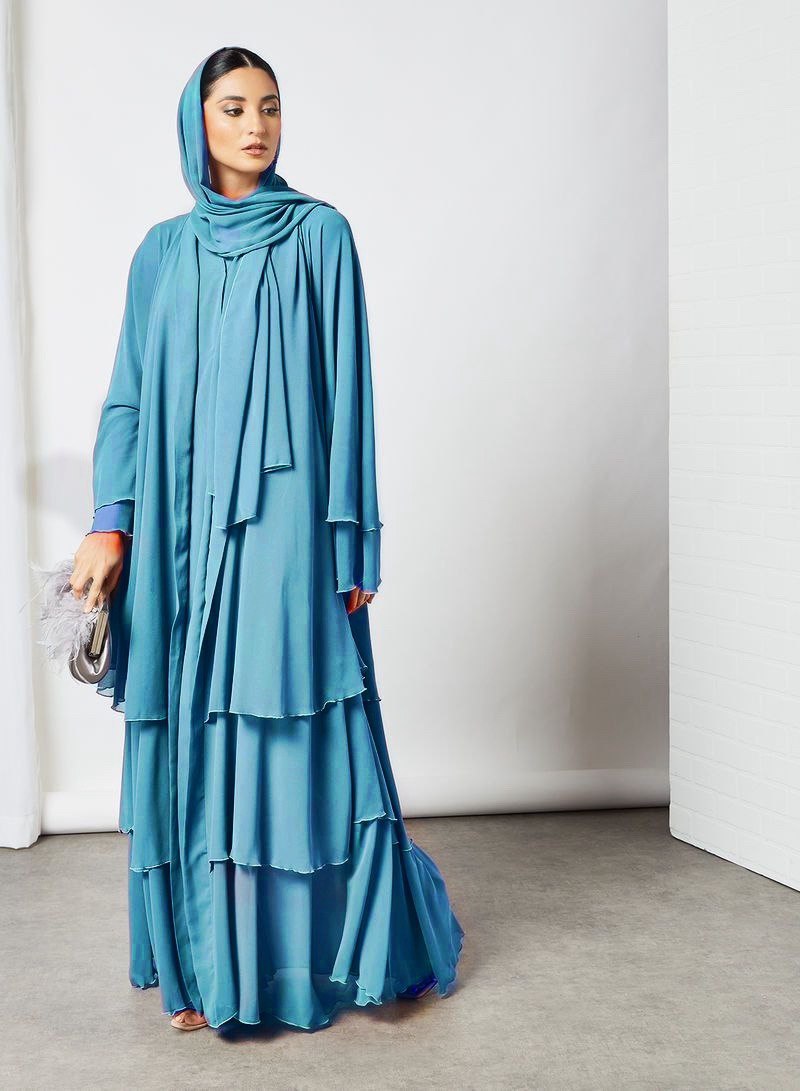 Maleshiyan 3 Layar Abaya SKY BLUE ( Imported & Limited Stock )