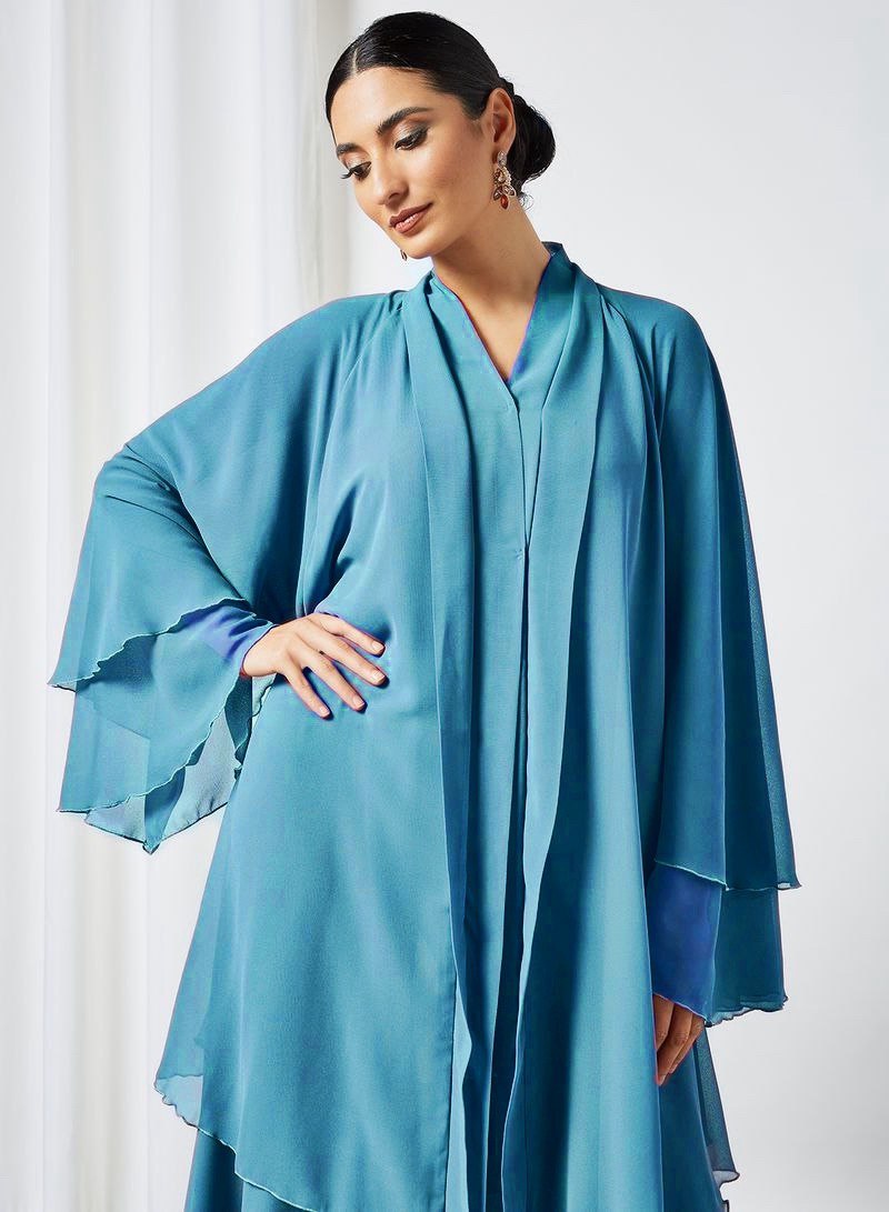 Maleshiyan 3 Layar Abaya SKY BLUE ( Imported & Limited Stock )