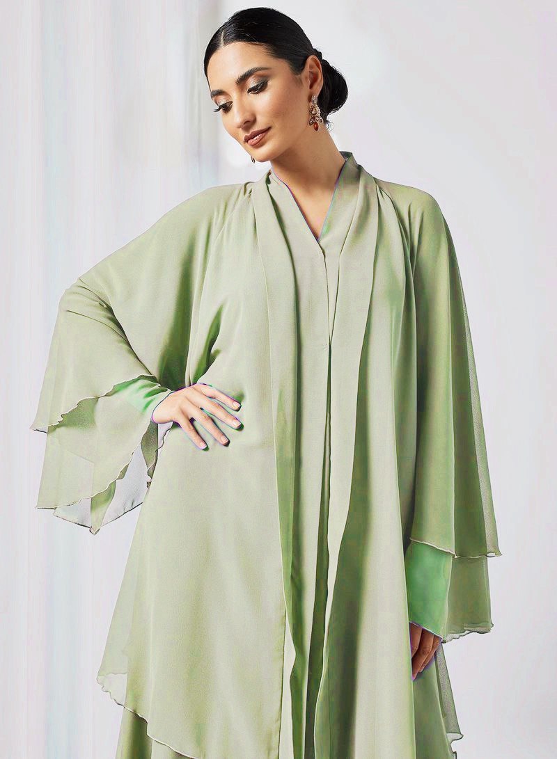 Maleshiyan 3 Layar Abaya FOREST GREEN  ( Imported & Limited Stock )