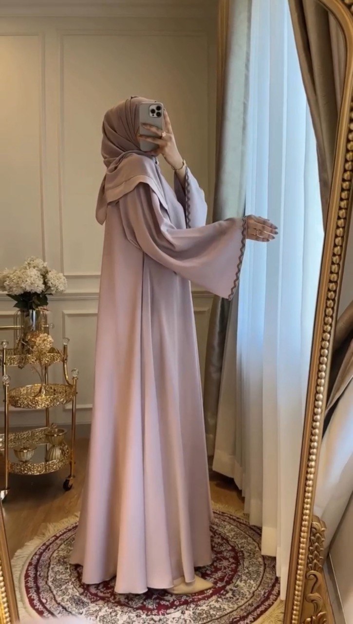 Zahra Stone Lace Abaya NUDE ( EID LAUNCH )