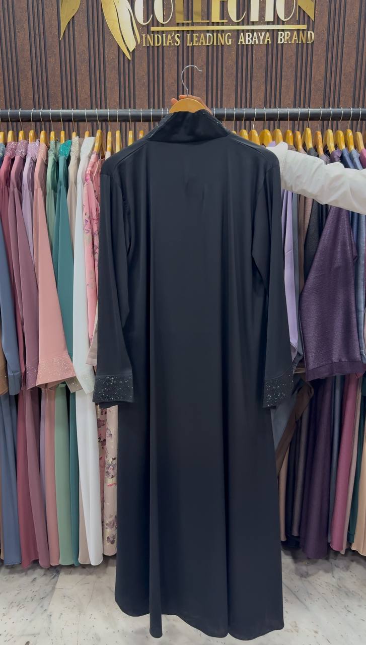 URMISH STONE WORK ABAYA | BLACK