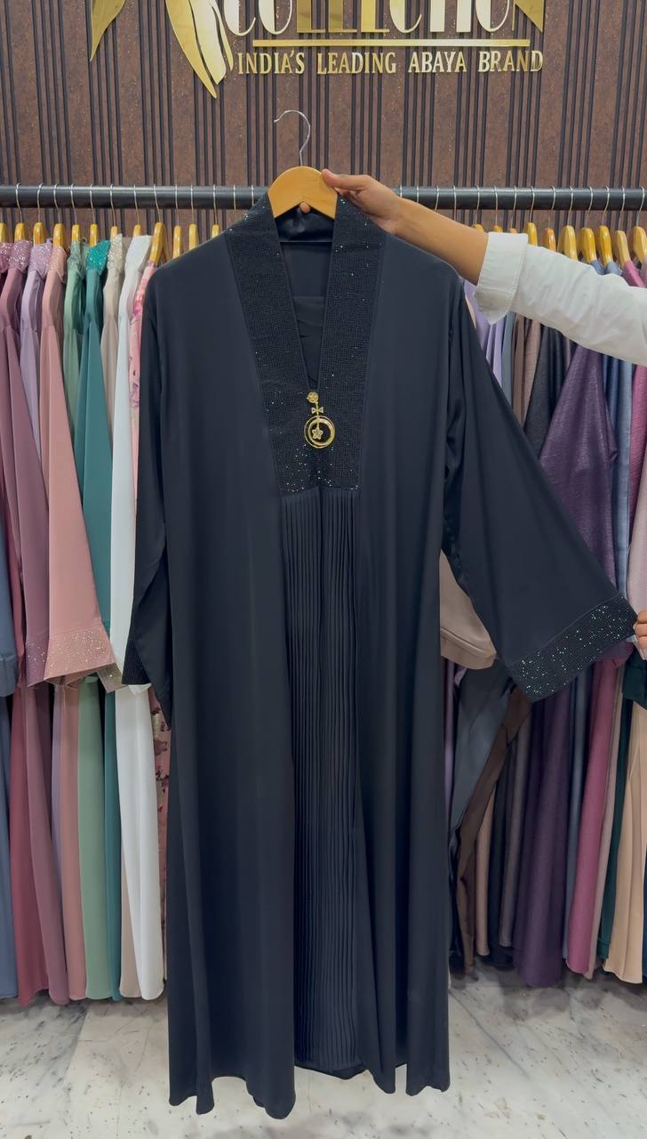 URMISH STONE WORK ABAYA | BLACK