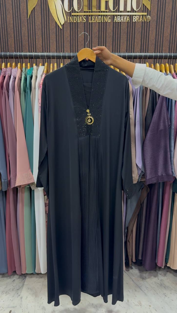 URMISH STONE WORK ABAYA | BLACK