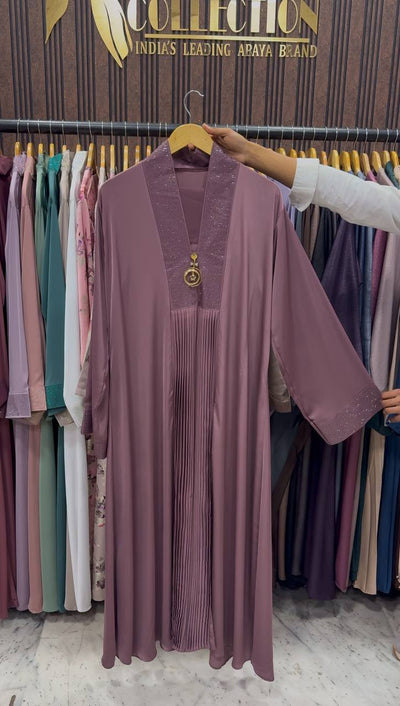 URMISH STONE WORK ABAYA | DUSTY PINK
