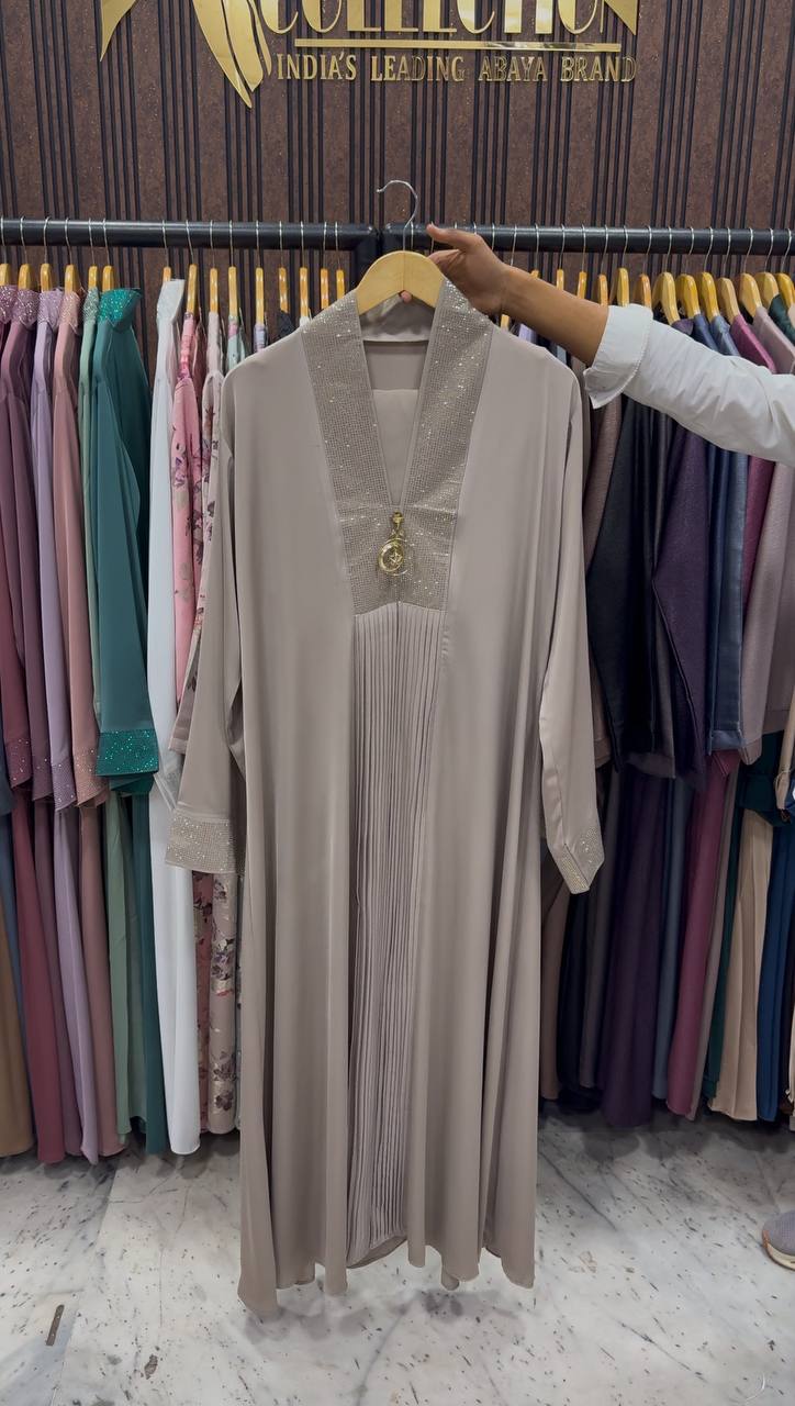 URMISH STONE WORK ABAYA | NUDE