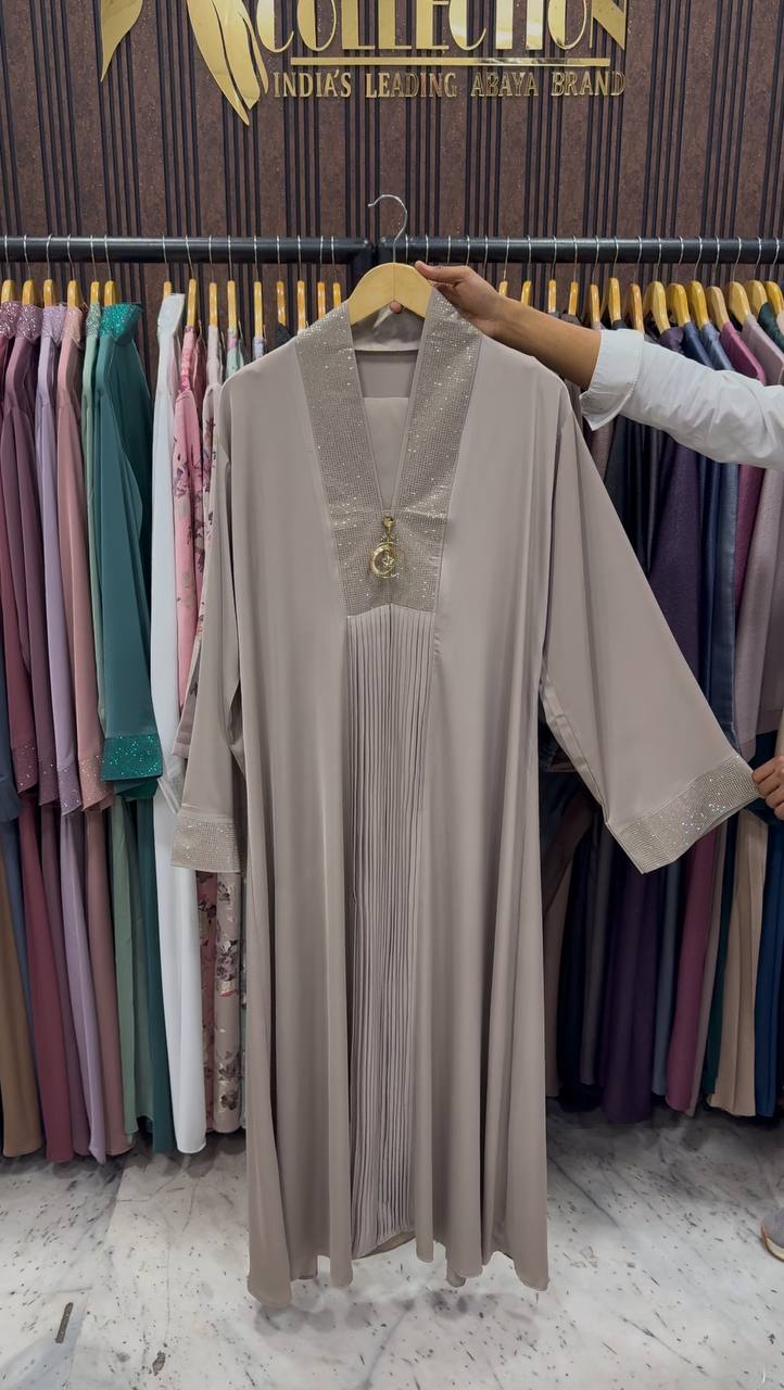 URMISH STONE WORK ABAYA | NUDE