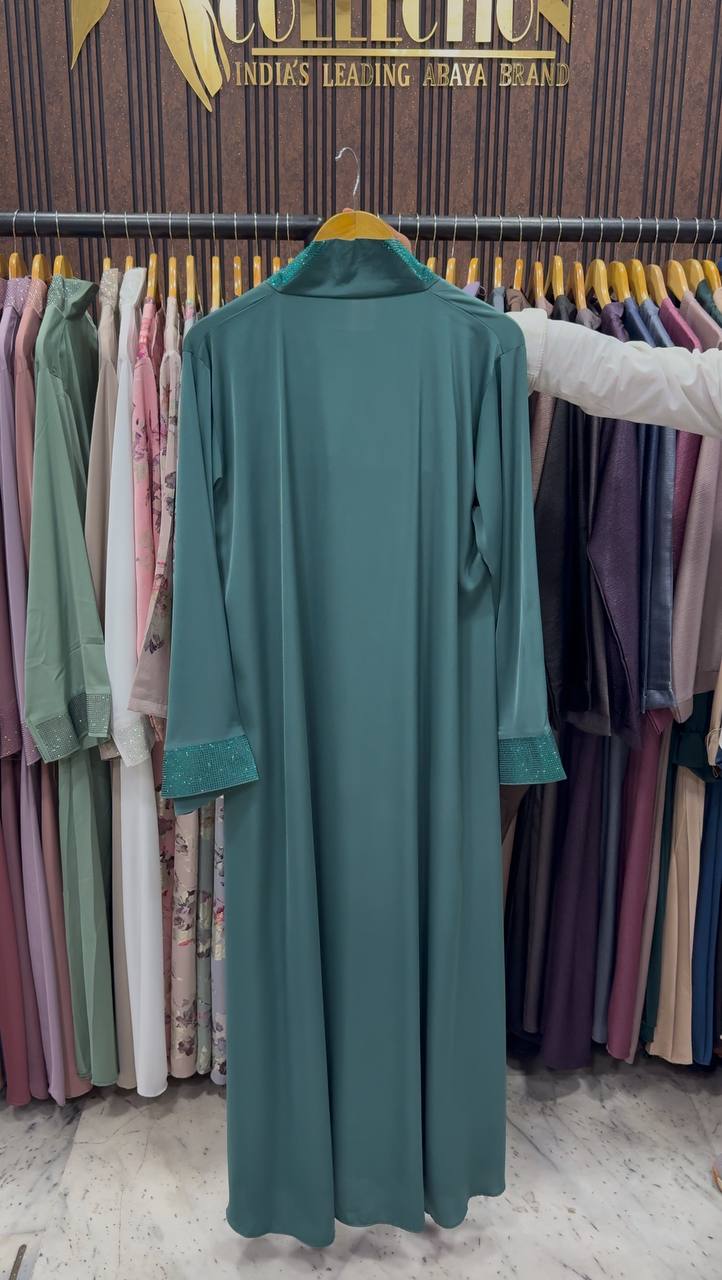 URMISH STONE WORK ABAYA | RAMA GREEN