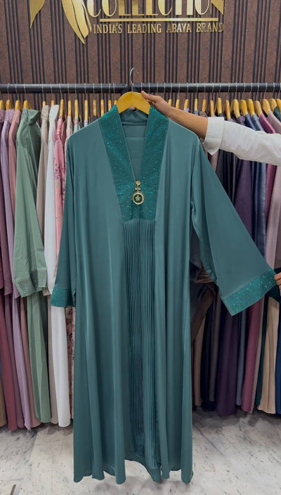 URMISH STONE WORK ABAYA | RAMA GREEN