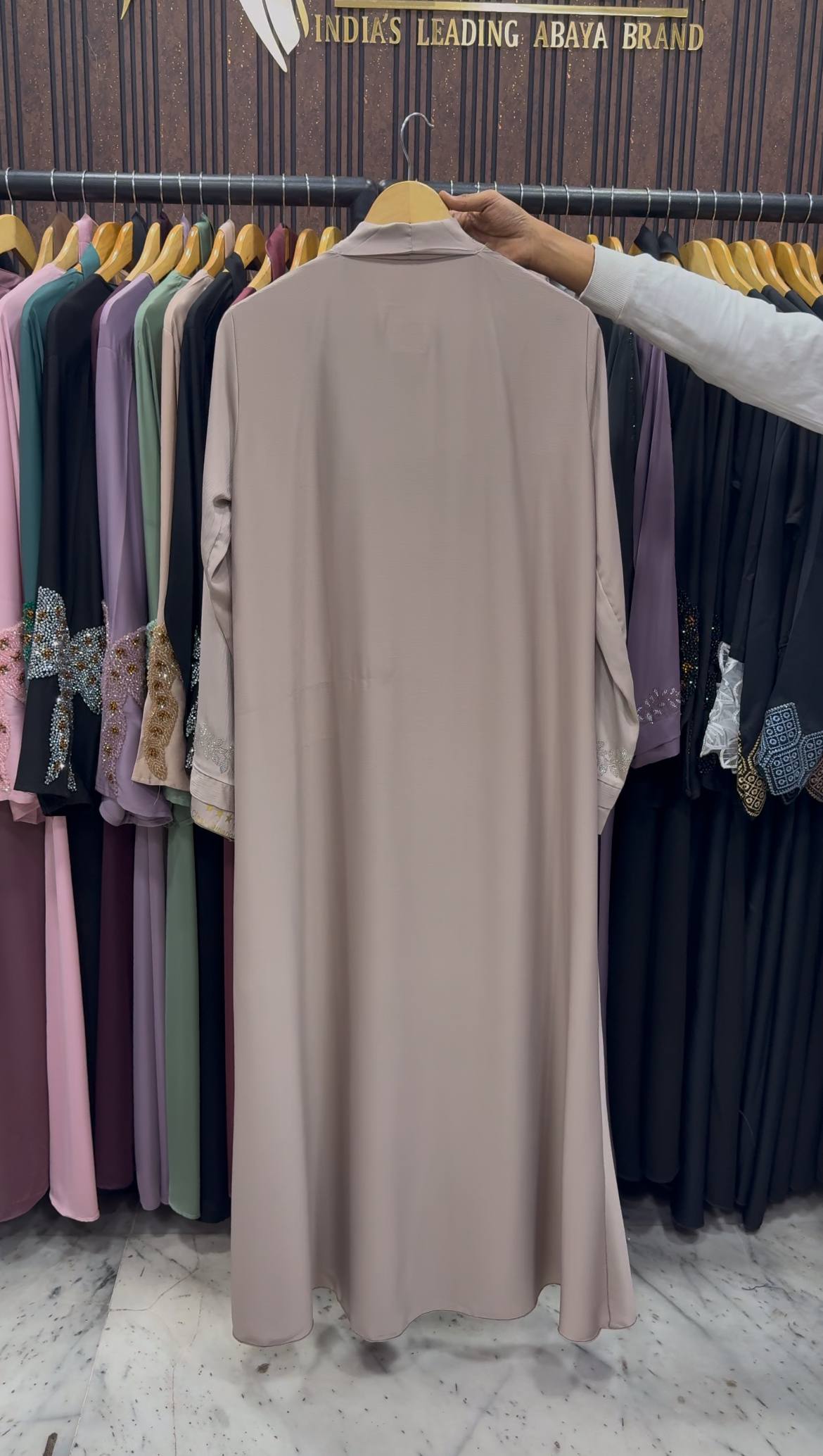 HEENA STONEWORK ABAYA | NUDE