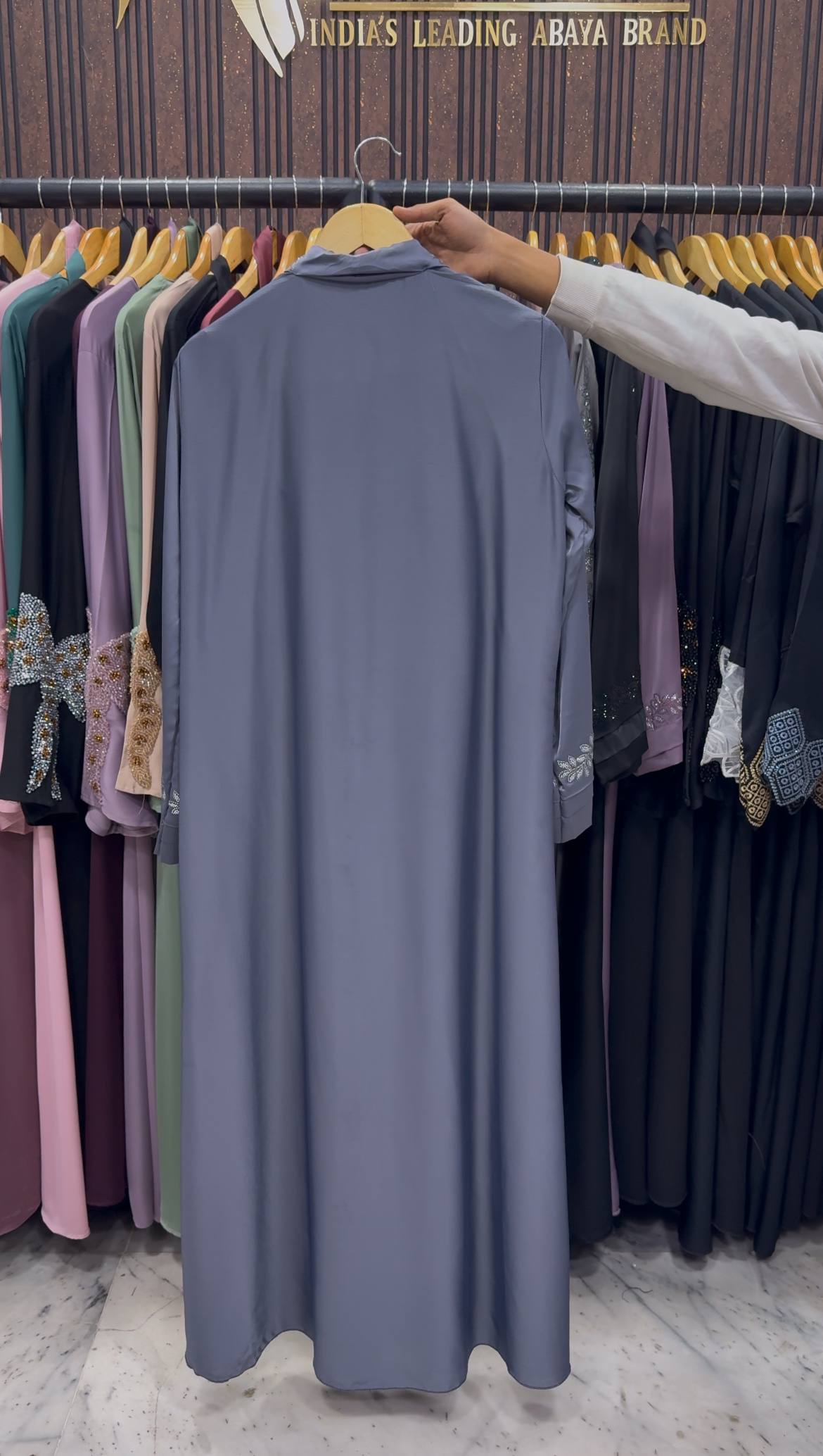 HEENA STONEWORK ABAYA | GRAY