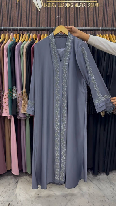HEENA STONEWORK ABAYA | GRAY