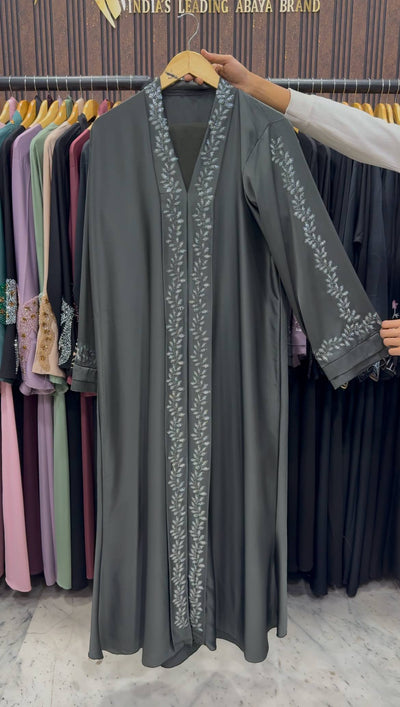 HEENA STONEWORK ABAYA | OLIVE
