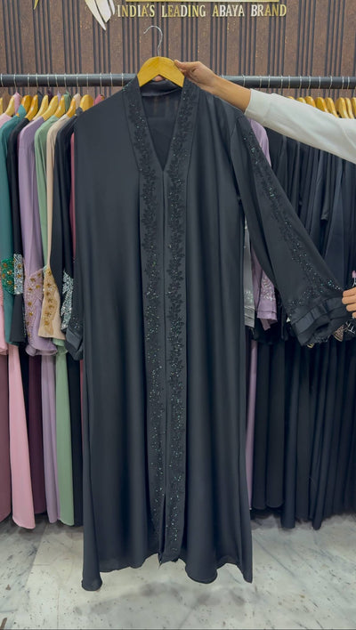 HEENA STONEWORK ABAYA | BLACK