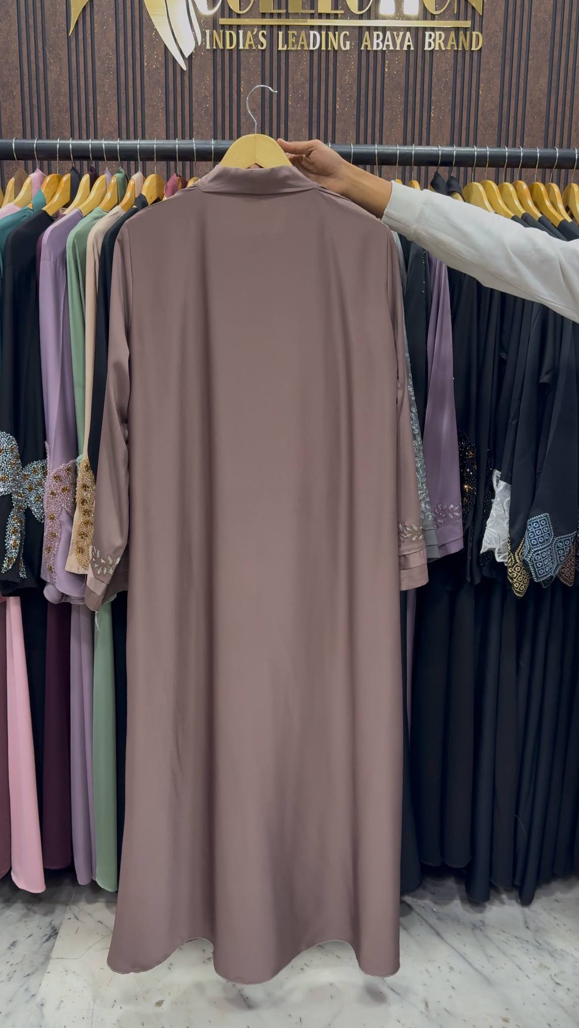 HEENA STONEWORK ABAYA | DUSTY PINK