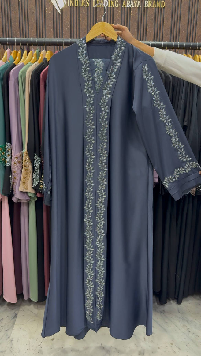 HEENA STONEWORK ABAYA | DARK GRAY