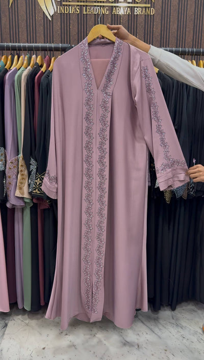 HEENA STONEWORK ABAYA | PINK