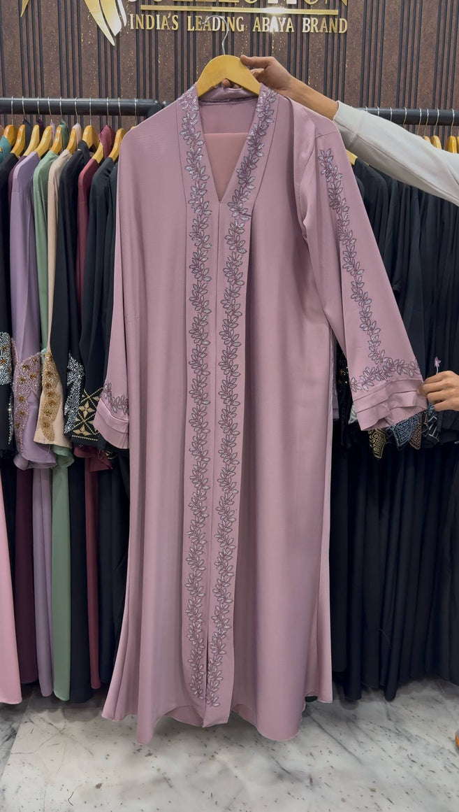 HEENA STONEWORK ABAYA | PINK
