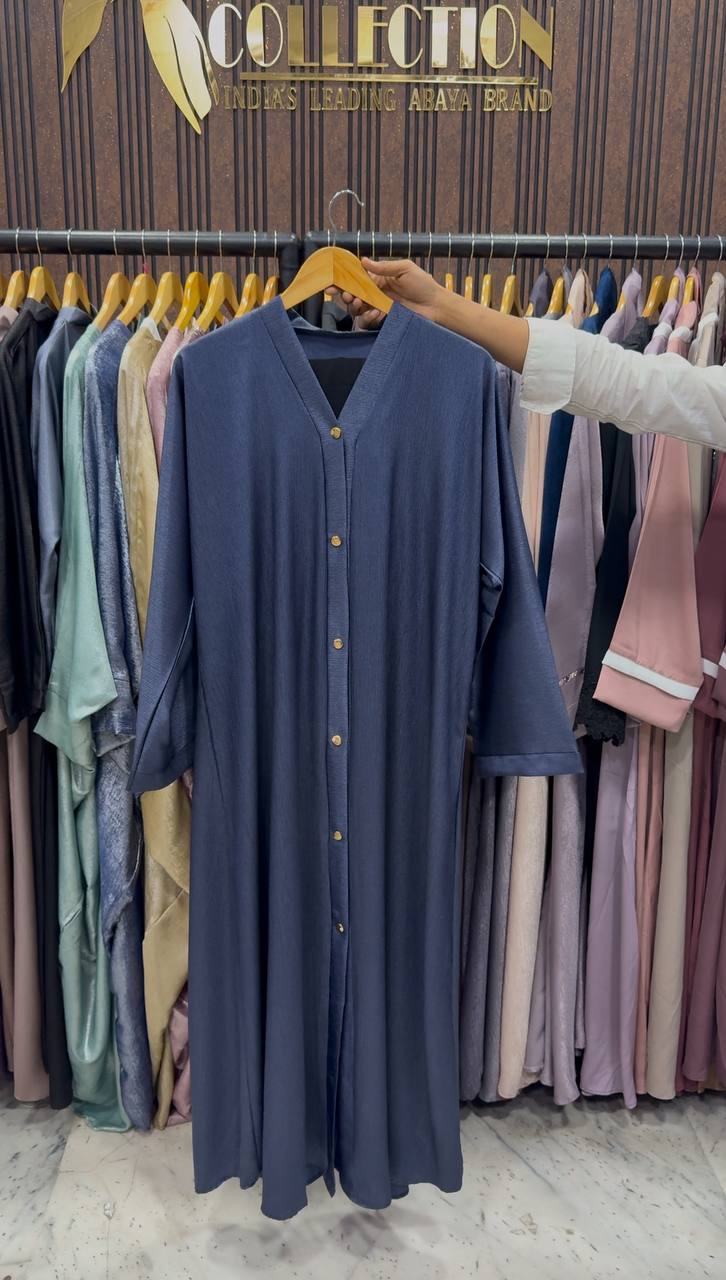 RAYHANA FRONT OPEN ABAYA | BLUE